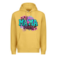 Antique Gold mama vibes floral Premium Hoodie - OliviaCreatesArt