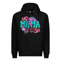 Black mama vibes floral Premium Hoodie - OliviaCreatesArt