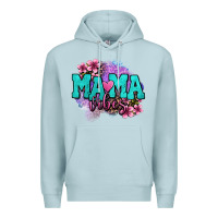 Blue Mist mama vibes floral Premium Hoodie - OliviaCreatesArt