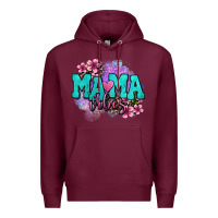 Burgundy mama vibes floral Premium Hoodie - OliviaCreatesArt