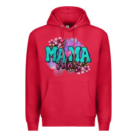 Cardinal mama vibes floral Premium Hoodie - OliviaCreatesArt