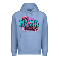 Colony Blue mama vibes floral Premium Hoodie - OliviaCreatesArt