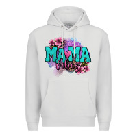 Dove Grey mama vibes floral Premium Hoodie - OliviaCreatesArt