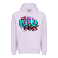 Lilac mama vibes floral Premium Hoodie - OliviaCreatesArt