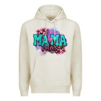 Oatmeal Heather mama vibes floral Premium Hoodie - OliviaCreatesArt