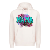 Pale Pink mama vibes floral Premium Hoodie - OliviaCreatesArt