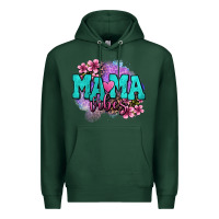 Sports Green mama vibes floral Premium Hoodie - OliviaCreatesArt