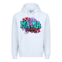White mama vibes floral Premium Hoodie - OliviaCreatesArt