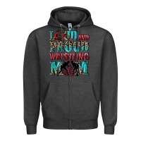 Charcoal Heather Loud and proud wrestling Mom Mother's Day Zipper Hoodie - CowGirlArtShop