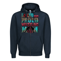 Navy Loud and proud wrestling Mom Mother's Day Zipper Hoodie - CowGirlArtShop