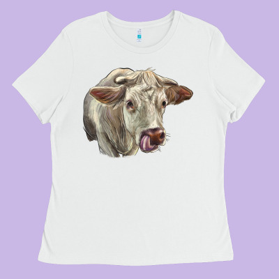 Charolais Cattle Face Ladies Tee Designed By Lillyallendesigns
