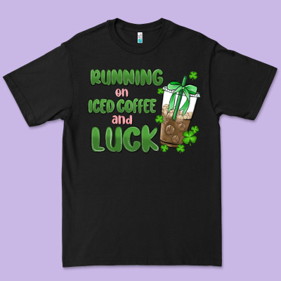 Iced Coffee And Luck Premium Tee Designed By Maliassmallbusiness