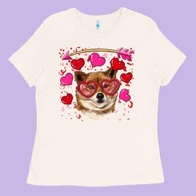 Valentine's Shiba Inu Ladies Tee Designed By Ranaportraitstore
