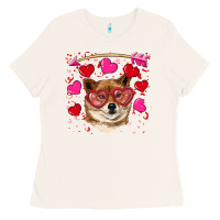 Bone valentine's shiba inu Ladies Tee - RanaPortraitStore