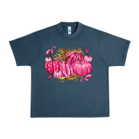 Midnight Navy breast cancer awareness pink pumpkins Urban Heavy Tee - LillyAllenDesigns