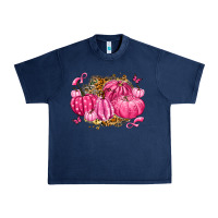 Navy breast cancer awareness pink pumpkins Urban Heavy Tee - LillyAllenDesigns