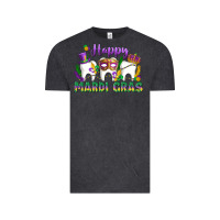 Vintage Black mardi gras celebration with teeth Vintage Tee - LillyAllenDesigns
