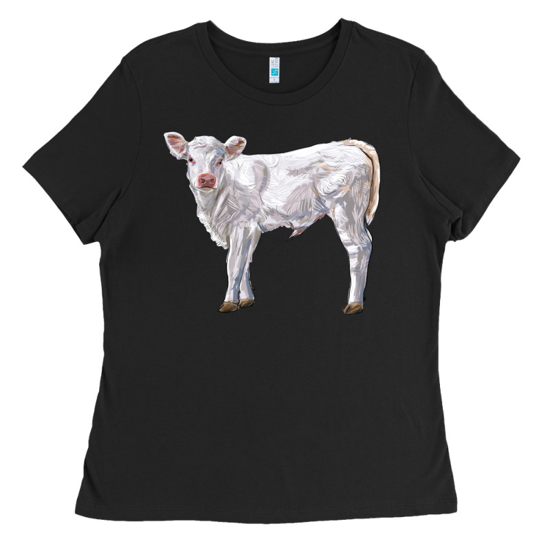 Charolais Calf Ladies Tee by LillyAllenDesigns | Teevron