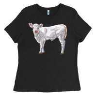 Black charolais calf Ladies Tee - LillyAllenDesigns