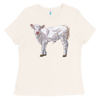 Bone charolais calf Ladies Tee - LillyAllenDesigns