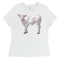 White charolais calf Ladies Tee - LillyAllenDesigns