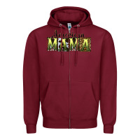 Burgundy American Mama  Mother's Day Zipper Hoodie - CowGirlArtShop