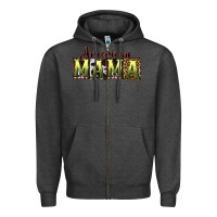Charcoal Heather American Mama  Mother's Day Zipper Hoodie - CowGirlArtShop