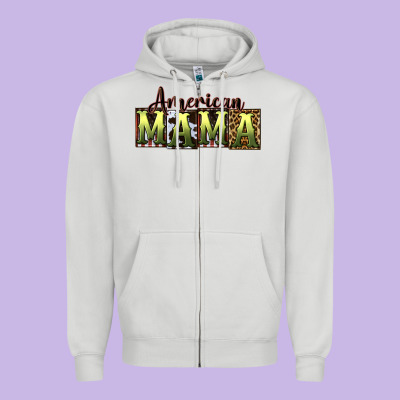 American Mama  Mother's Day Zipper Hoodie Designed By Cowgirlartshop