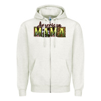 Oatmeal Heather American Mama  Mother's Day Zipper Hoodie - CowGirlArtShop