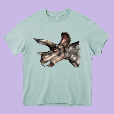 Triceratops Horridus Face Heavy Core Tee Designed By Lillyallendesigns
