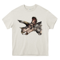 Cream Triceratops Horridus Face Heavy Core Tee - LillyAllenDesigns