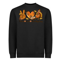 Black Peace Love Thanksgiving Heavyweight Sweatshirt - texasbilliewilder