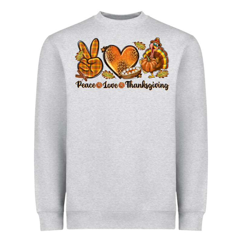 Peace Love Thanksgiving Heavyweight Sweatshirt by texasbilliewilder | Teevron
