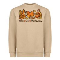 Mushroom Peace Love Thanksgiving Heavyweight Sweatshirt - texasbilliewilder