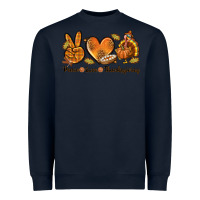 Navy Peace Love Thanksgiving Heavyweight Sweatshirt - texasbilliewilder