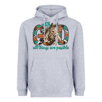 Heather Grey with god all things are possible with horse bbs Heavyweight Hoodie - BundleAndBundleShop