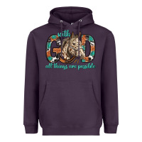 Plum with god all things are possible with horse bbs Heavyweight Hoodie - BundleAndBundleShop