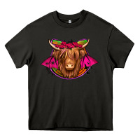 Asphalt halloween highland cow horseshoe Heavy Core Tee - Jasminsmagicworld