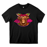 Black halloween highland cow horseshoe Heavy Core Tee - Jasminsmagicworld