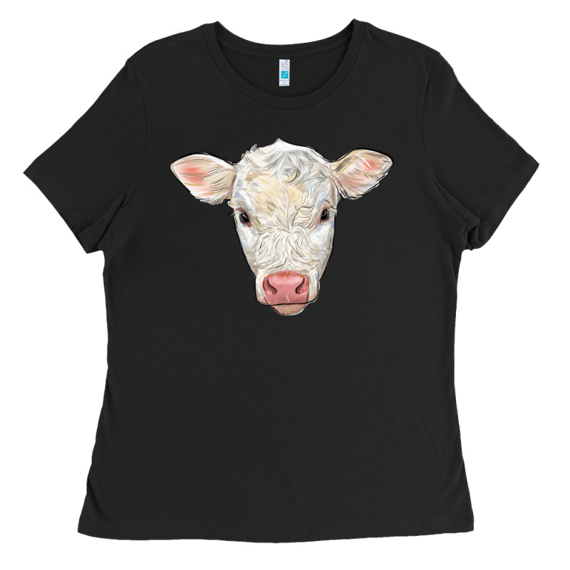 Charolais Calf Face Ladies Tee by LillyAllenDesigns | Teevron