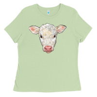 Matcha charolais calf face Ladies Tee - LillyAllenDesigns