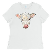 White charolais calf face Ladies Tee - LillyAllenDesigns