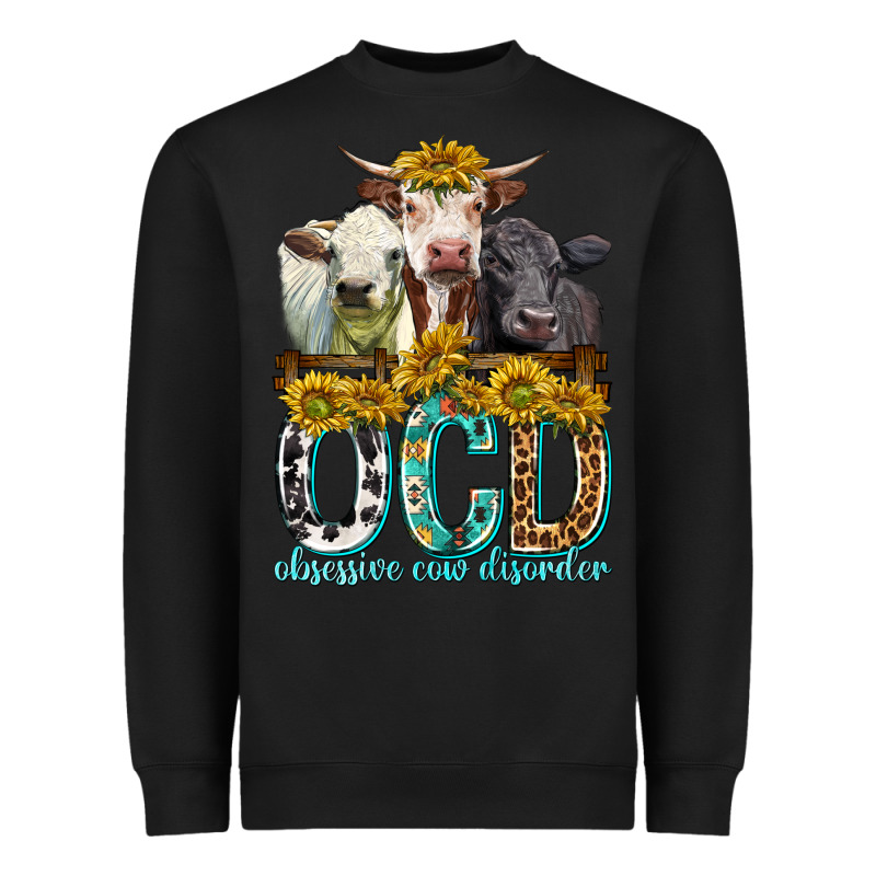 Obsessive Cow Disorder With Cows Heavyweight Sweatshirt by texasbilliewilder | Teevron
