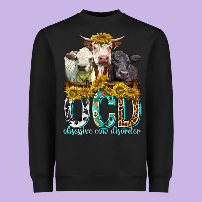 Obsessive Cow Disorder With Cows Heavyweight Sweatshirt Designed By Texasbilliewilder