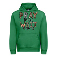Emerald Pray Trust Wait Repeat Urban Hoodie - CowhideDigitalArt