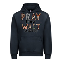 Navy Pray Trust Wait Repeat Urban Hoodie - CowhideDigitalArt