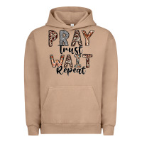 Pigment Burro Pray Trust Wait Repeat Urban Hoodie - CowhideDigitalArt