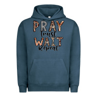 Pigment Midnight Navy Pray Trust Wait Repeat Urban Hoodie - CowhideDigitalArt