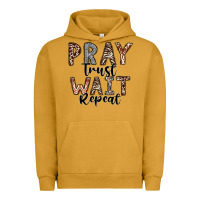 Pigment Peanut Butter Pray Trust Wait Repeat Urban Hoodie - CowhideDigitalArt
