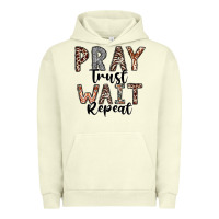 Pigment Pistachio Pray Trust Wait Repeat Urban Hoodie - CowhideDigitalArt